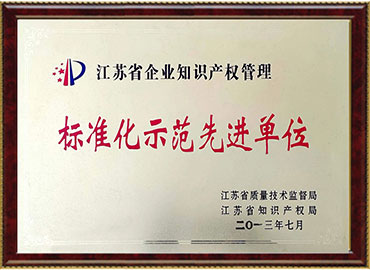 江苏省企业知识产权管理标准化示范先进单位